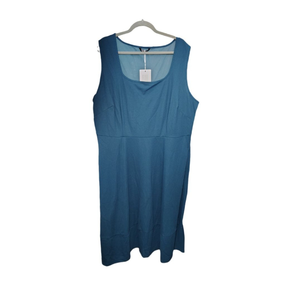 BLOOMCHIC Teal Sleeveless Midi Dress Size 22 - Picture 3 of 8